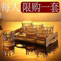 Whiskey wine glass home European crystal glass wine cup creative ins Wind beer cup bar set