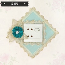 Jiabe Ingenuity Switch Protective Sleeve Minimalist Modern Cloth Art Lace Switch Patch Wall Stickable Mobile Phone Socket Decoration Free.