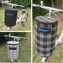 Folding car front car basket waterproof thickened canvas bike basket with lid car basket small electric car vegetable basket