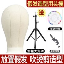 Place fake model mold canvas head base can pin dummy head bracket shape model head hair support support