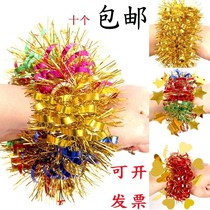 June 1 Kindergarten Games Childrens Wrist Flower Dance Performance Square Dance Bells Bracelet Garage floral headdress