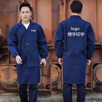 Blue coat overalls mens and womens overalls long camouflage gray coats wear-resistant dirt-resistant dustproof handling long-sleeved labor insurance clothing