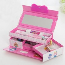 Girls stationery box 1-3 Grade multi-layer durable simple flower Princess password gift small capacity double layer with lock 1