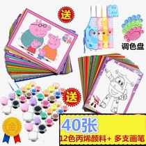 Childrens watercolor card coloring graffiti painting board coloring set drawing board painting set drawing manual diy paint square stall