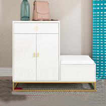 Shoe cabinet changing stool integrated modern simple solid wood home cabinet storage cabinet locker door test shoe stool