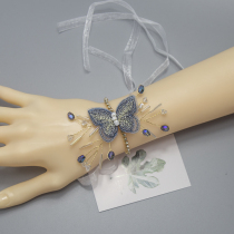 Wedding ceremony bridesmaid wrist flower bride hand wreath hipster Mori sweet beautiful butterfly bracelet flower children performance