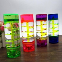 Decompression creative middle column oil drain hourglass timer children ornaments creative liquid oil drops hourglass Student Day gift