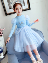 Spring Dress Princess Dress Girl Spring Autumn 2022 New Girl Foreign Air A Character Dress Children Advanced Sensfeel Net Red Dress
