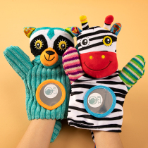 Baby boy appeasing baby sleeping theorizer parent-child interactive hand puppet animal bites washable Bunny doll furniture