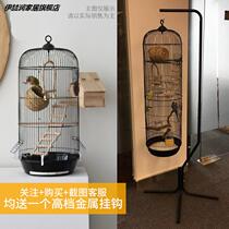 Peony Parrot Xuanfeng Man Bird Brother Tiger Skin Villa Large Round Metal Telescopic Pylon Bird Cage