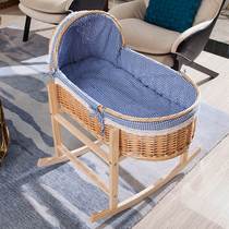 Lunar sub-center crib can push the babys multifunction with mosquito net Baby Cradle bed left and right rocking with rollers