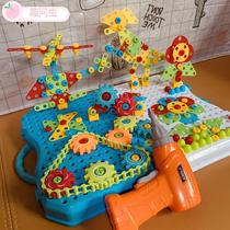 Fun platter children screw screw assembly toy boy beneficial intelligence brain multi-function Electric Drill Baby Assembly