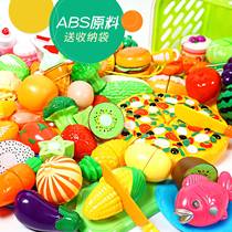 Cheerle Childrens Toys Burger Seafood Pizza Girl Cut Fruit and Vegetable Set Play Baby Simulation