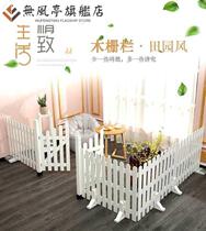 Wooden fence fence anti-corrosion carbonized white pet kindergarten indoor railing solid wood fence outdoor fence door