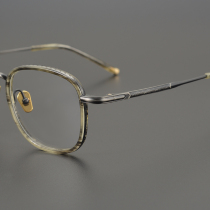 Carved Flowers Hawksbill Sea Turtle Japan Handmade Pure Titanium Retro myopia Myopia Spectacle Frame Plank box Ultra light male and female frames