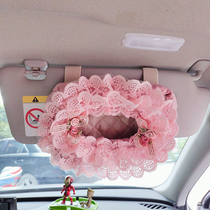  Car visor Hanging Paper Towels Box car Car Interior Car Cloth Art Lace Cramps Paper Towels Paper