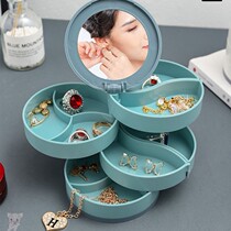 Jewelry Ornament Multilayer Rotary Portable transparent containing box ear stud earrings hair clip headwear head rope minimalist for small and delicate