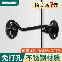 Door bolt latch door buckle lock buckle lock door artifact punch-free stainless steel sliding door holder padlock anti-theft