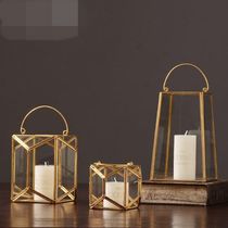 Nordic home accessories glass cover wind lamp Candlestick clothing store cafe Hotel display decorations soft decoration ornaments