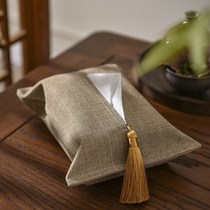 Paper towel cover box on-board living room New Chinese style modern minimalist light lavish blue pure vegetarian color paper bag cloth art crammy