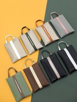 Environmental pu leather parquet color hanging paper towel box on-board tissue bag day style pumping paper box light and luxurious style paper towel set decoration