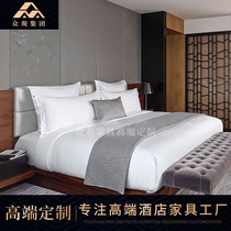 Business Guesthouse Hotel Furniture Custom Production Factory Star Guest Room Engineering Guesthouse set as a matching hotel bed