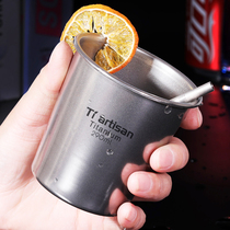 Tiartisan Outdoor Pure Titanium Single Layer Camping Camping Tourist Mountaineering Portable Water Cup Ice Blossom Dazzling Drink Cup