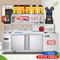Milk Tea Shop Equipment Complete water bar Desk Dining Stainless Steel Refrigerated Cabinet Drinks frozen Operating Syracuse