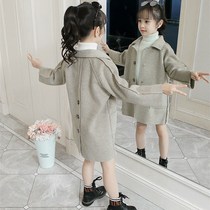 Childrens woolen jacket 2021 autumn clothing new CUHK childrens single row of foreign air girls autumn and childlike clothes