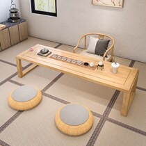 New Chinese solid wood tatami bed rice tea table Dining Room Table Floating Windows Dwarf Table Day Style Zen tea Table National desk folk Cebu with small table