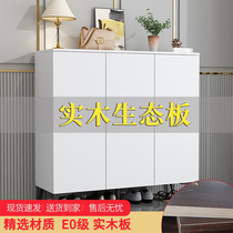 Access to simple shoe cabinet solid wood household doorway porch cabinet receives storage large capacity living room against wall cabinet
