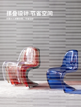 Nordic Acrylic Chair Transparent Dining Chair Home Plastic Leaning Back Chair Designer Pan East Chair Mesh Red Dresser