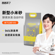 Sisi came to Xiaomi cat sand 4 8 catty cat sand partner deodorized water-absorbing dust-free speed knot group can flush toilet