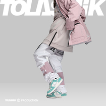 tolasmik22 new ski pants plus velvet thickened windproof waterproof leg trend mens and womens ski suits