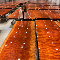 Bahua tea table solid wood large board tea table log tea board boss table whole board conference table Brazil pear clearance 2 meters