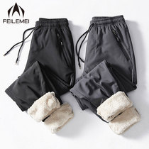Fei Le Mei assault pants mens outdoor winter soft shell pants plus velvet thickened windproof waterproof mountaineering warm ski pants women
