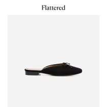 Ms. Flattered Malva Artisanal Butterfly Knots Mueller Shoes Flat Bottom Cool Drag Black 22 Spring New