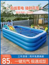 Childrens swimming pool elevated with slide large childrens paddling pool home inflatable air cushion pool