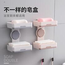 Soap rack soap box hanging on the wall is pasted on the suction wall type non-perforated suction cup to drain European style