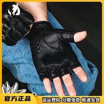 Alien Snail Monster Park Motorcycle Half Finger Gloves Men And Womens Summer General Locomotive Riding Sheep Leather Retro