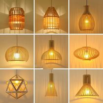 Day Style Solid Wood Creative Modern Book House Log Art Hotel Catering folk Terrace Hotel Bird Cage Tom Pendant Light