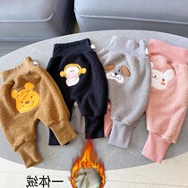 Baby long pants spring autumn and winter style add suede thickened cartoon new tennis red boy baby warm and pant trousers
