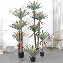 Living room prosperous house green planting large high-quality simulation hotel Hall flower fake color ornaments floor-standing indoor potted plants