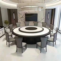 Electric Big Round Table Nordic Banquet Hotel Imitation Marble Hotpot Table 15 People 20 People With Turntable Clubhouse Villa