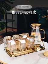 Light and luxurious water with suit Home living room Advanced sensation glass drinking water cup Home tea cup Kettle Treat for guests