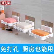 Soap box soap box non-perforated wall-mounted household rack suction cup toilet dormitory drain soap rack
