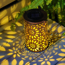 Solar Small Night Light Iron Art Light Film Lamp Home Courtyard Lamp Garden Ambience Light Outdoor Waterproof Landscape Hang Tree Light