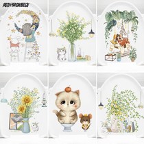Cute cartoon toilet lid sticker toilet sticker toilet bathroom waterproof decorative sleeping room fresh and creative