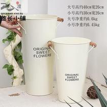 Iron Art Flowers Barrel Eurostyle Creative Floral Dry Flowers Retro Tin Barrel Woke Flowers Bucket Floral Flower Arrangement Barrel Decorative Pendulum