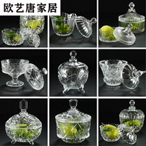 Eurostyle with cover crystal glass sugar cylinder dried fruit jars storage tank candy jar candy jar